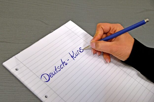 Block mit Text: "Deutsch-Kurs"