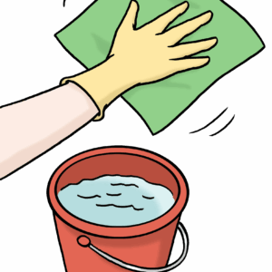 putzen Putzeimer und Putzlappen