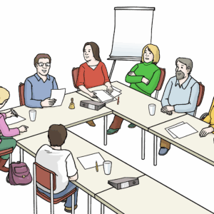 sitzung 1 Sitzung eines Teams im Büro